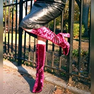 Jeffrey Campbell Crushed Velvet Boots nwob size 8.5